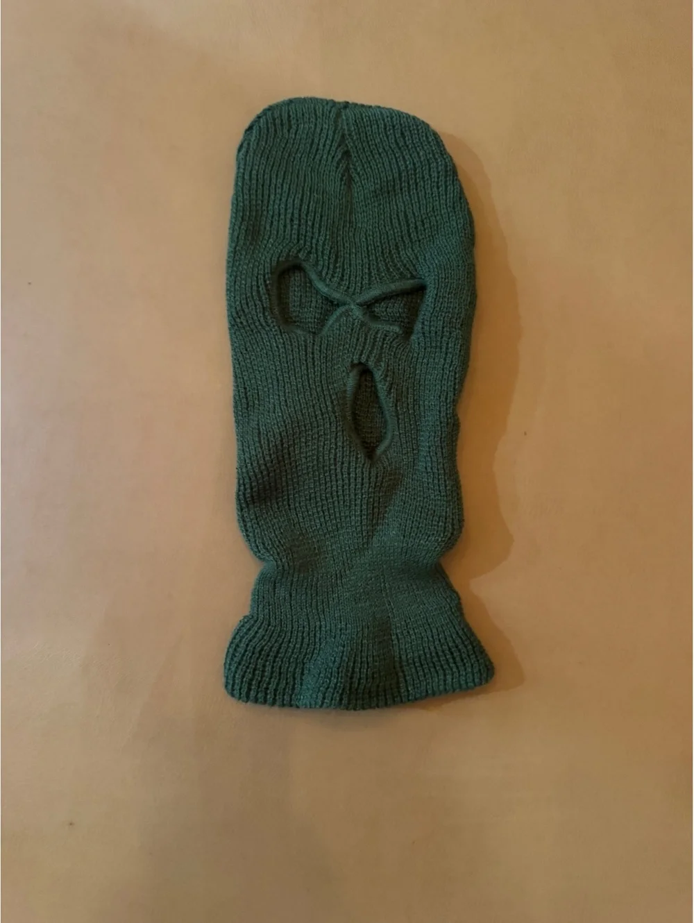 Dark Green Knit Balaclava Mask Winter Ski Face Cover